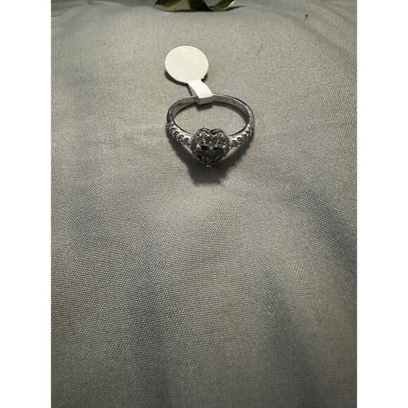 Fragrant Jewels Silver Rhodium Glitzy Mystic Topaz Heart Necklace & Ring Bundle - Picture 8 of 11